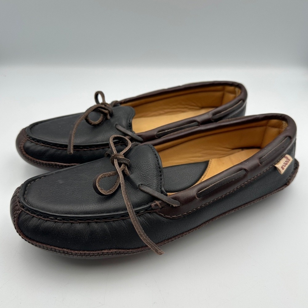 LB Evans Duke Two Tone Leather Moccasin Slippers 8M Brazil House Loafers
